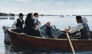 Transportando un ataúd de niño de Albert Gustaf Aristides Edelfelt